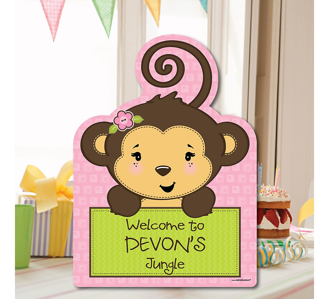 Pink Monkey Girl Party Decorations Birthday Party Or Baby