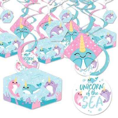 Narwhal Girl Under The Sea Baby Shower Or Birthday Party Hanging