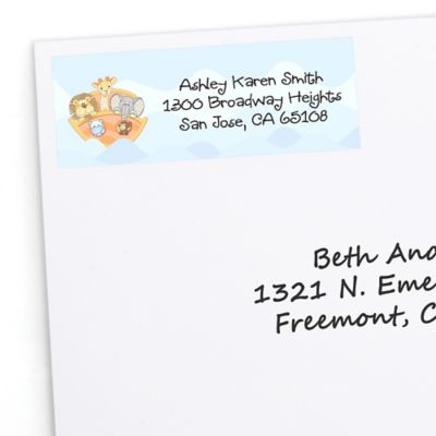 Noah S Ark Personalized Baby Shower Return Address Labels 30 Ct