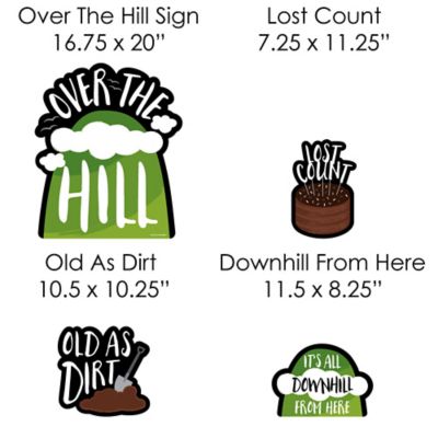 Over The Hill Birthday Yard Sign And Outdoor Lawn Decorations
