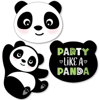 Party Like a Panda Bear - DIY Shaped Baby Shower or Birthday Party Cut-Outs - 24 ct