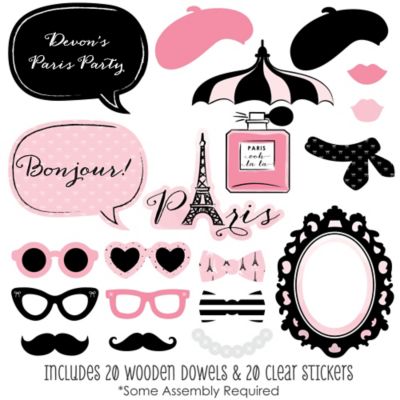 Paris Ooh La La 20 Piece Paris Themed Party Photo Booth Props