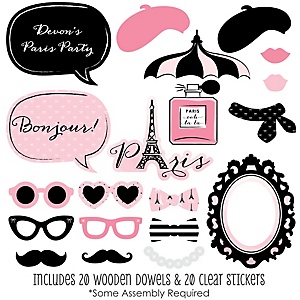 Paris Ooh La La 20 Piece Paris Themed Party Photo Booth Props