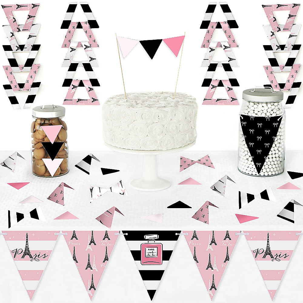 Paris Ooh La La Diy Pennant Banner Decorations Paris Themed