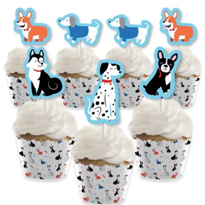 Pawty Like A Puppy Cupcake Decoration Dog Baby Shower Or