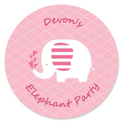 Pink Elephant Personalized Girl Baby Shower Or Birthday Party