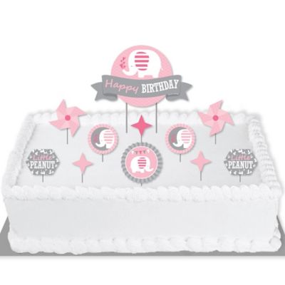 Pink Elephant Boy Birthday Party Cake Decorating Kit Cake