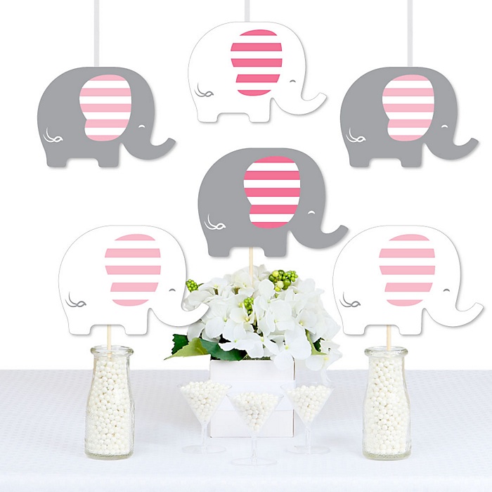Pink Elephant Decorations  DIY Girl Baby Shower or 