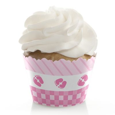 Baby Feet Pink Baby Shower Decorations Party Cupcake Wrappers