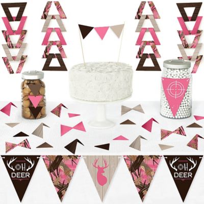 Pink Gone Hunting Diy Pennant Banner Decorations Deer Hunting