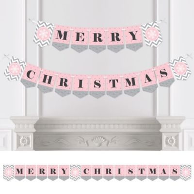 Pink Winter Wonderland Personalized Holiday Snowflake Birthday
