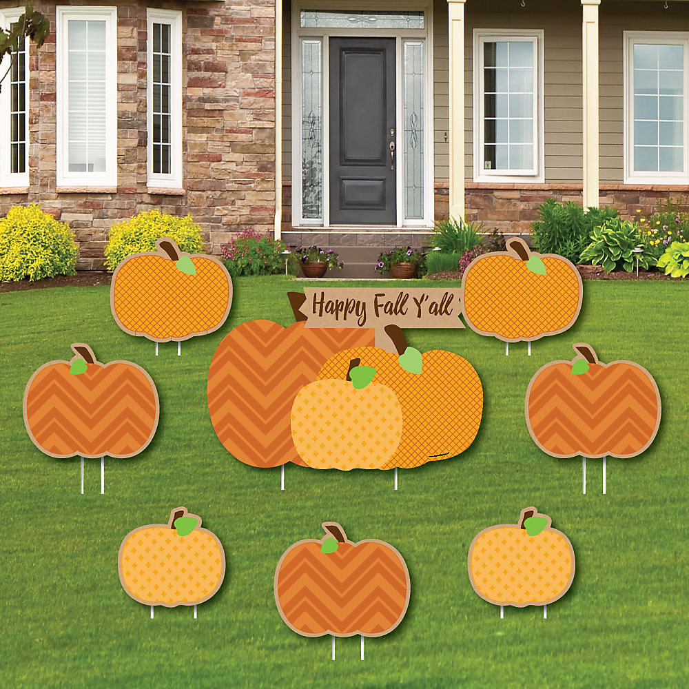 Pumpkin Patch Yard Sign Outdoor Lawn Decorations Fall Thanksgiving Party Yard Signs Set Of 8
