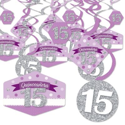 Quinceanera Purple Sweet 15 Birthday Party Hanging Decor