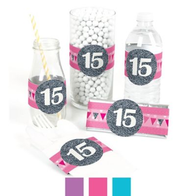 Quinceanera Sweet 15 Diy Birthday Party Wrappers