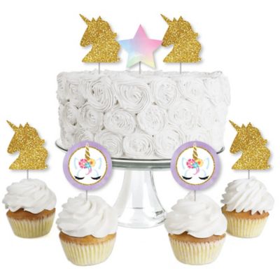 Rainbow Unicorn Dessert Cupcake Toppers Magical Unicorn Baby