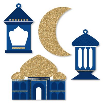 Ramadan  DIY Shaped Eid Mubarak CutOuts  24 ct  BigDotOfHappiness.com