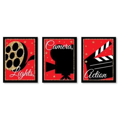 Red Carpet Hollywood Movie Wall Art And Home Theater Room Decorations 7 5 X 10 Inches Set Of 3 Prints