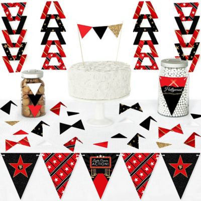 Red Carpet Hollywood Diy Pennant Banner Decorations Movie