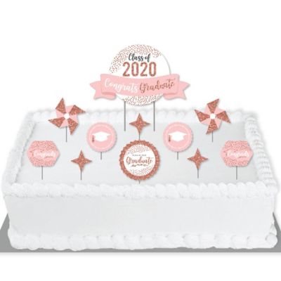 Rose Gold Grad 2020 Graduation Party Cake Decorating Kit