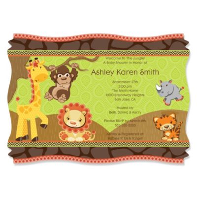 Funfari Fun Safari Jungle Personalized Baby Shower Invitations