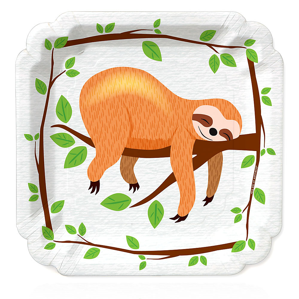 Let S Hang Sloth Baby Shower Or Birthday Party Dinner Plates Let S Hang Sloth Baby Shower Or Birthday Party Dinner Plates