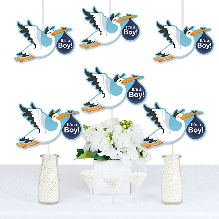 Boy Special Delivery Decorations  DIY Blue Stork Baby  Boy Special Delivery Decorations  DIY Blue Stork Baby