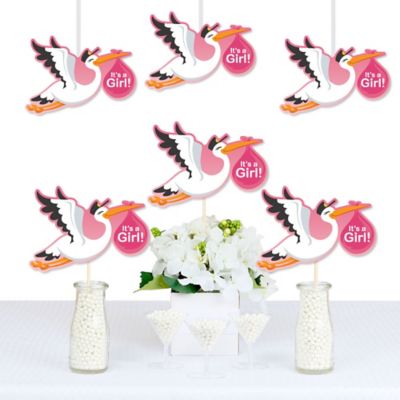 Girl Special Delivery Decorations Diy Pink Stork Baby Shower