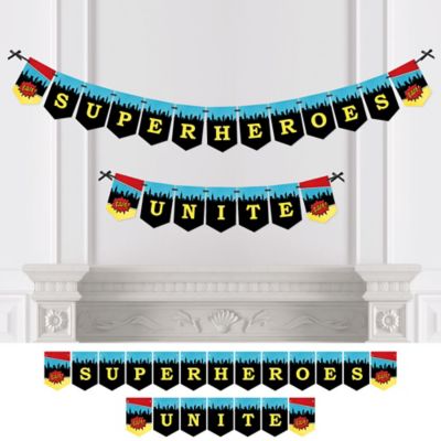 Bam Superhero Baby Shower Or Birthday Party Bunting Banner