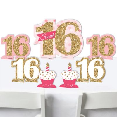 Sweet 16 16th Birthday Party Centerpiece Table Decorations