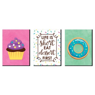 Sweet Shoppe Cupcake Nursery Wall Art Donut Kids Room Decor And