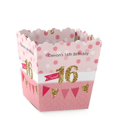 Sweet 16 - Party Mini Favor Boxes - Personalized Birthday Party Treat ...