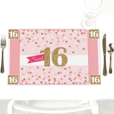 Sweet 16 Party Table Decorations Birthday Party Placemats