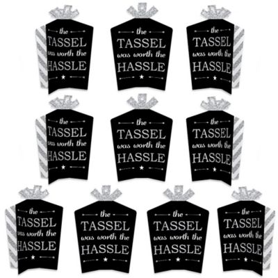 Tassel Worth The Hassle Silver Table Decorations Graduation