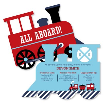 Train Themed Baby Shower Invitations 9