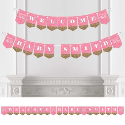 Pink Twinkle Twinkle Little Star Personalized Party Bunting Banner