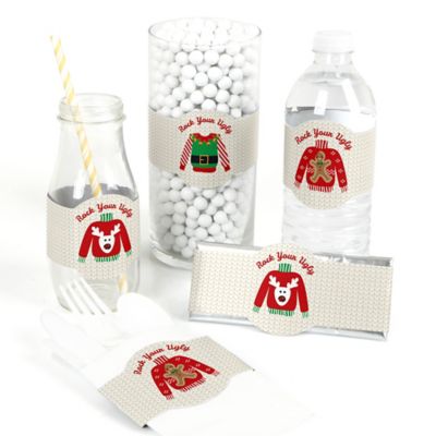 Ugly Sweater - DIY Holiday &amp; Christmas Party Wrappers - 15 ct