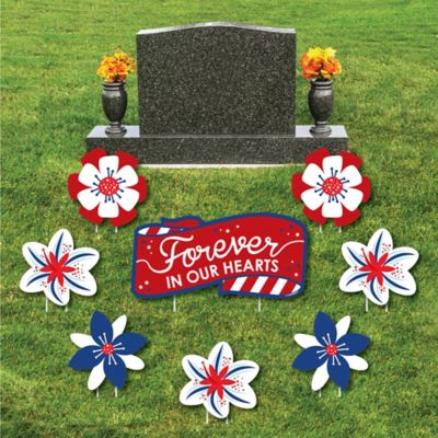 Veteran Memorial Yard Sign Outdoor Lawn Cemetery Grave