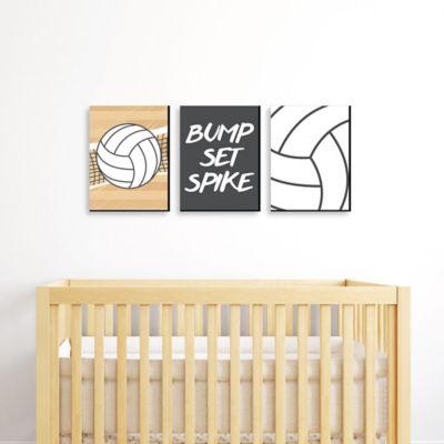 Bump Set Spike Volleyball Sports Themed Nursery Wall Art Kids Room Decor And Game Room Home Decorations 7 5 X 10 Inches Set Of 3 Prints