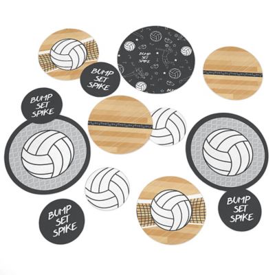 Bump Set Spike Volleyball Baby Shower Or Birthday Party Giant Circle Confetti Volleyball Party Decorations Large Confetti 27 Count
