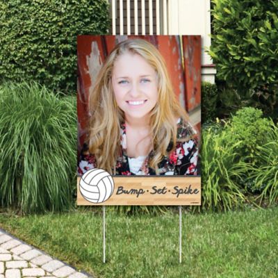Bump Set Spike Volleyball Photo Yard Sign Baby Shower Or