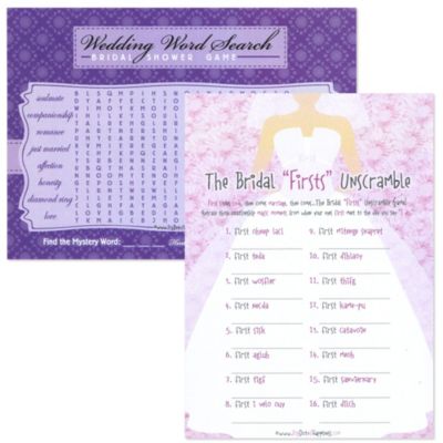 Bridal Firsts Unscramble And Wedding Word Search Bridal Shower Two