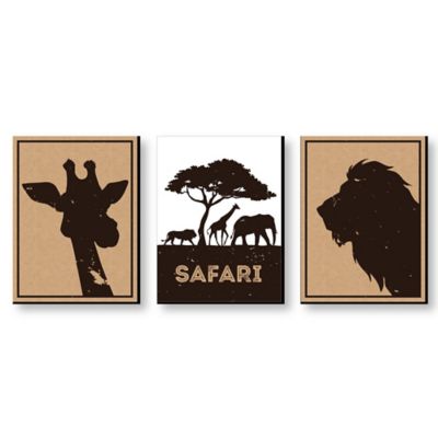 Wild Safari Jungle Animal Nursery Wall Art, Kids Room Decor & Home
