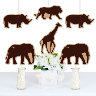 Wild Safari Giraffe Elephant Lion And Rhino Decorations Diy