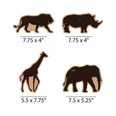 Wild Safari Giraffe Elephant Lion And Rhino Decorations Diy