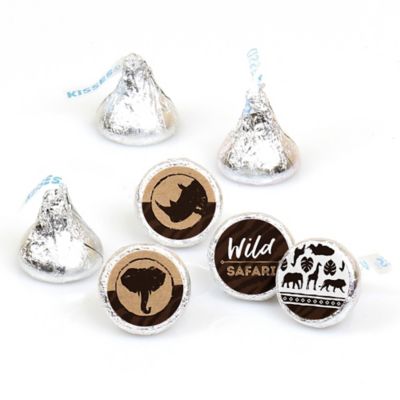 Wild Safari African Jungle Adventure Birthday Party Or Baby Shower Round Candy Sticker Favors Labels Fit Hershey S Kisses 1 Sheet Of 108
