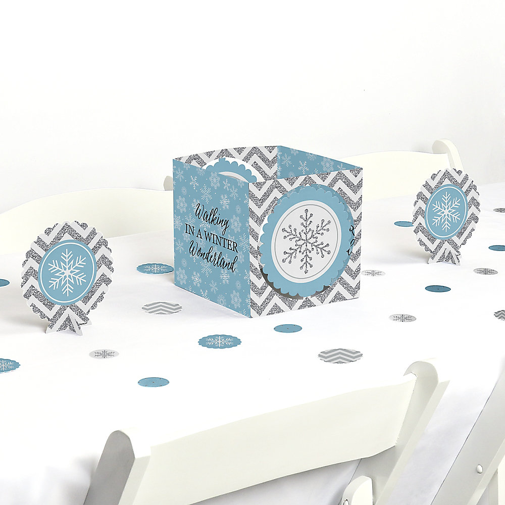 Winter Wonderland Snowflake Holiday Party Winter Wedding Centerpiece Table Decoration Kit