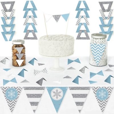 Winter Wonderland Diy Pennant Banner Decorations Snowflake