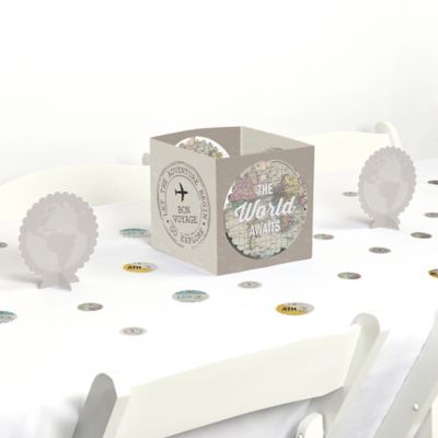 World Awaits Travel Themed Party Centerpiece And Table