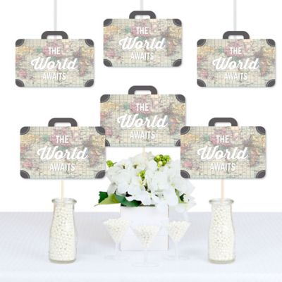World Awaits Suitcase Decorations Diy Travel Themed Party