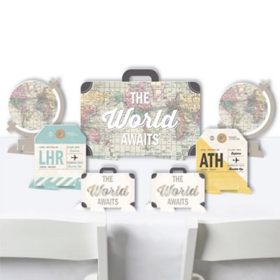 World Awaits Travel Themed Party Centerpiece Table Decorations